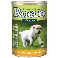 Nassfutter Rocco Junior Pute, Kalbsherzen, Reis & Kalzium