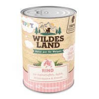 Nassfutter Wildes Land Puppy Rind mit Süßkartoffel, Apfel und Wildkräutern