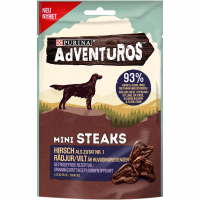 Snacks Purina Adventuros Mini Steaks mit Hirsch